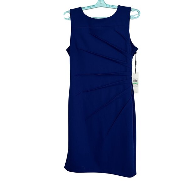Calvin Klein Womens Royal Blue Sleeveless Sheath Dress SZ 8 Old Money Preppy - Picture 2 of 9